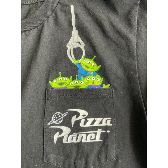 Disney Pixar Toy Story Pizza Planet Graphic T-Shirt Black Mens M Cotton/Polyeste - Picture 3 of 4